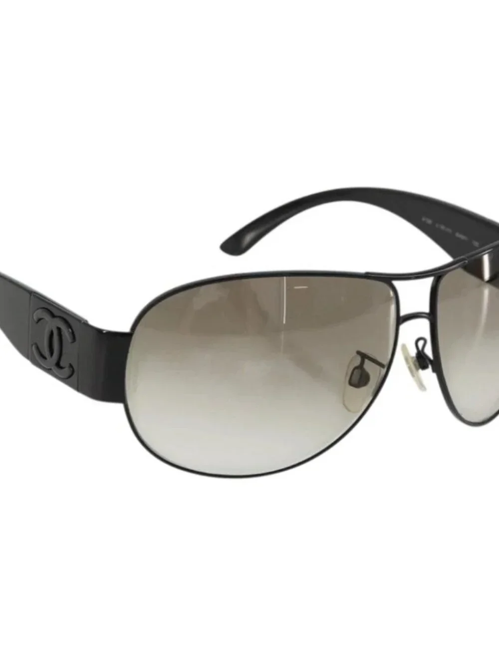 CHANEL Sunglasses plastic Black 4128 CC Auth hk3744A